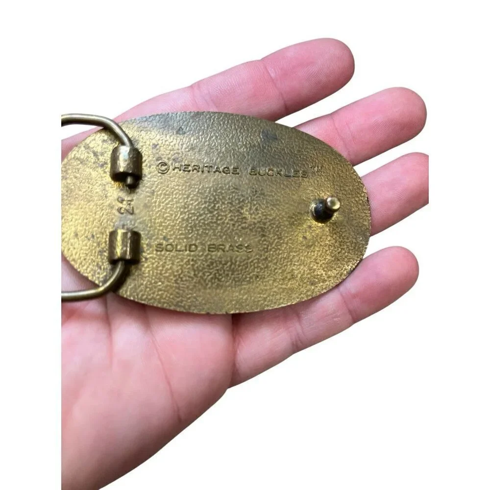 Vintage St. Louis Missouri Belt Buckle Solid Brass Belt Buckle Collectible